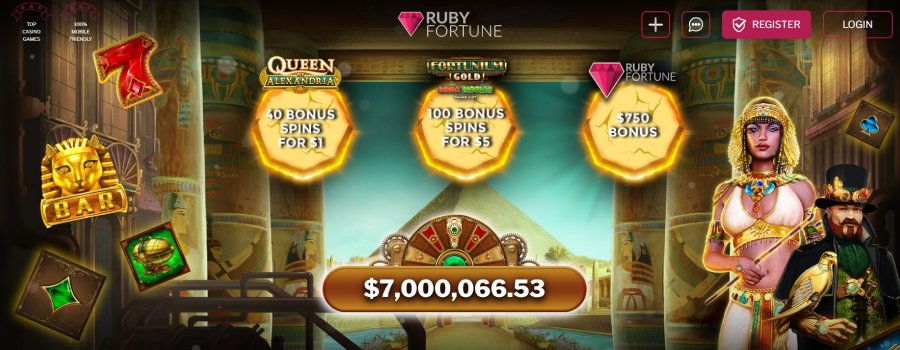 Ruby Fortune 1$ dépôt bonus