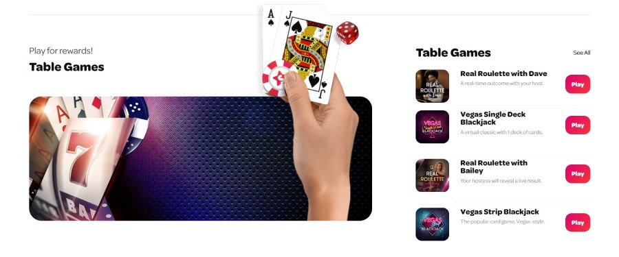 Spin Casino Table Games