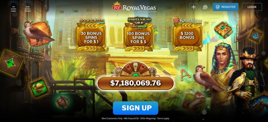 Royal Vegas Casino $1 Deposit Bonus